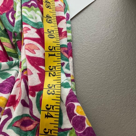 Soft Surroundings XL Sleeveless Maxi Dress Malee Faux Wrap Floral Multicolor - Picture 11 of 13